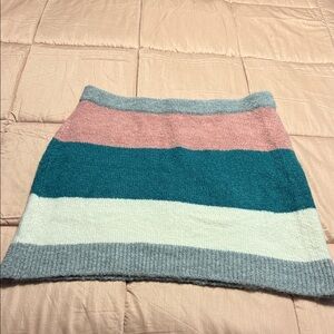 Lou & Grey Striped Knit Mini Skirt - Pink, Teal, Gray, White